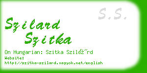 szilard szitka business card